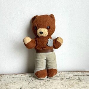 Vintage Smokey Bear Plush Ranger Badge Forest Fire Prevention 13"